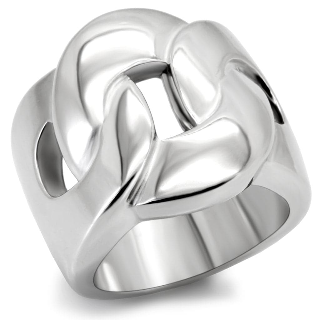 Stainless Steel Polished Chain Link Knot Band Ring