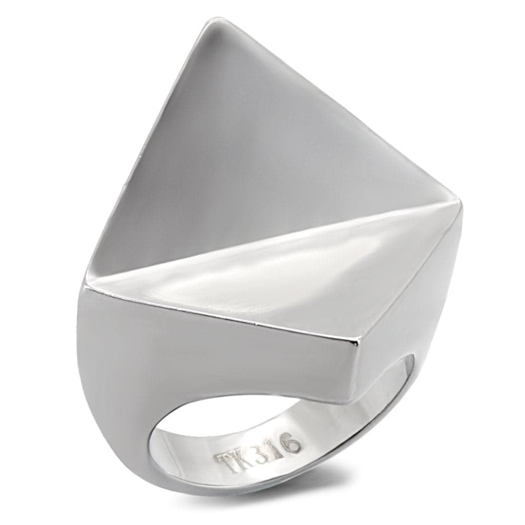 Stainless Steel Polished Angular Pyramid Ring
