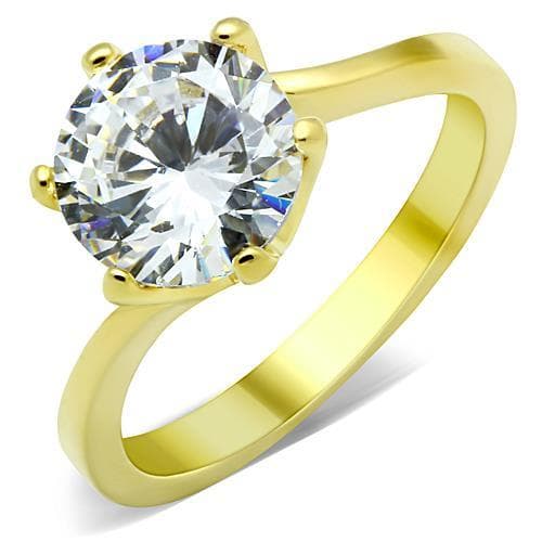 Stainless Steel Solitaire Round Slim Ring | The Stainless Jewelry