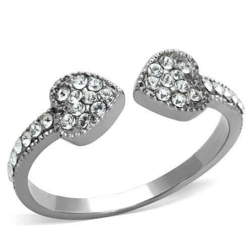 Stainless Steel CZ Pear Halo Bypass Ring | The Stainless Jewelry