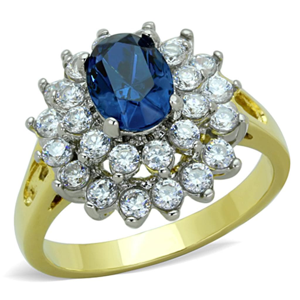 Stainless Steel Sapphire Halo Ring | The Stainless Jewelry