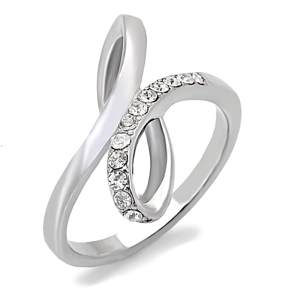 Stainless Steel CZ Infinity Pave Band Ring