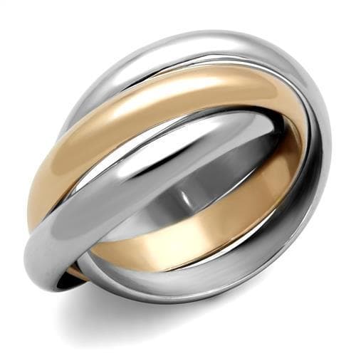 Stainless Steel Tri Color Trinity Rolling Band Ring