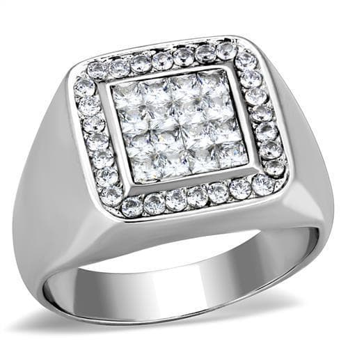 Stainless Steel Square Grid Signet Ring | The Stainless Jewelry