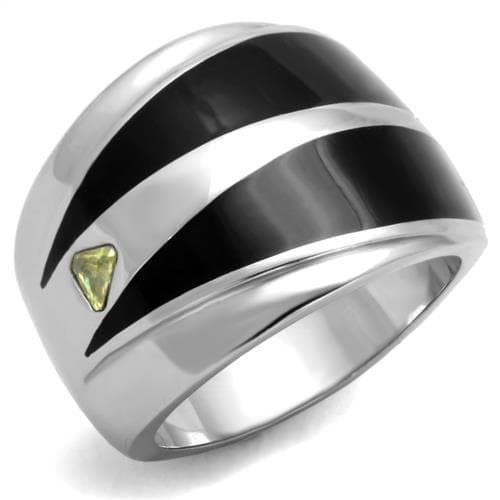 Stainless Steel Enamel V Stripe Band Ring | The Stainless Jewelry