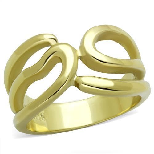 Stainless Steel Gold IP Interlocking Loop Open Ring