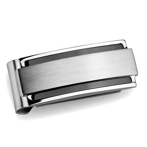 Stainless Steel Brushed Two-Tone Flat Band Money clip