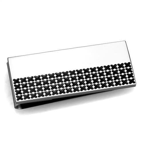 Stainless Steel Black Onyx Band Money Clip