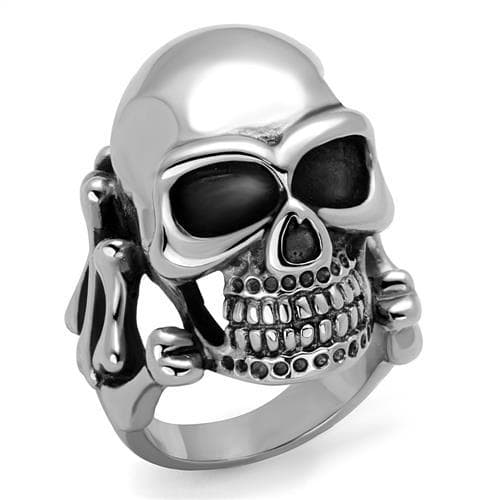 Stainless Steel Skull Grinning Dome Ring | The Stainless Jewelry