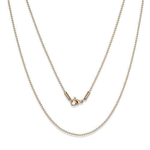 Stainless Steel Rose Gold IP Ball Bead Necklace