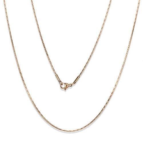 Stainless Steel Rose Gold IP Twisted Diamond Cut Necklace