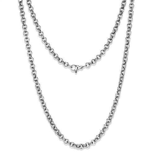 Stainless Steel Silver Belcher Rolo Heavy Necklace