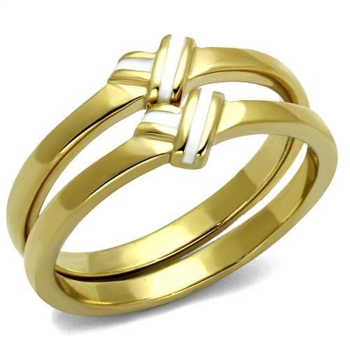 Stainless Steel Gold IP Polished Knot Triple Band Ring