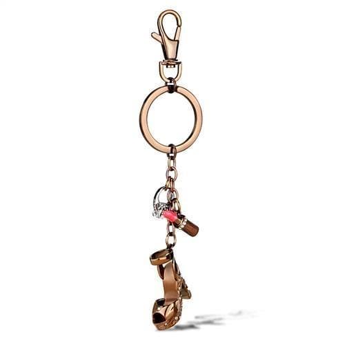 Stainless Steel Rose Gold IP Crystal Boot High Heel Multi Ring