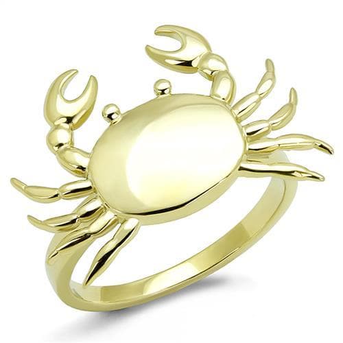 Sterling Silver Gold IP Polished Crab Sea Creature Ring