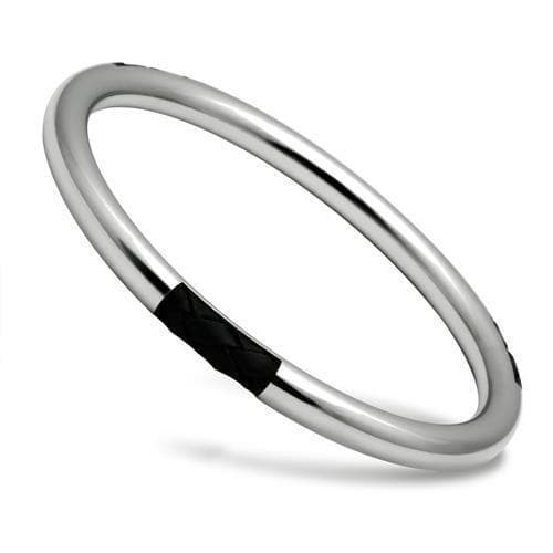 Stainless Steel Silver Polished Hinge Clasp Bangle Bracelet