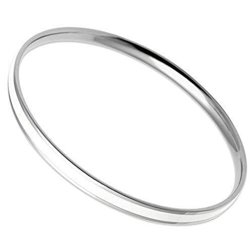 Stainless Steel Silver Polished Plain Thin Bracelet
