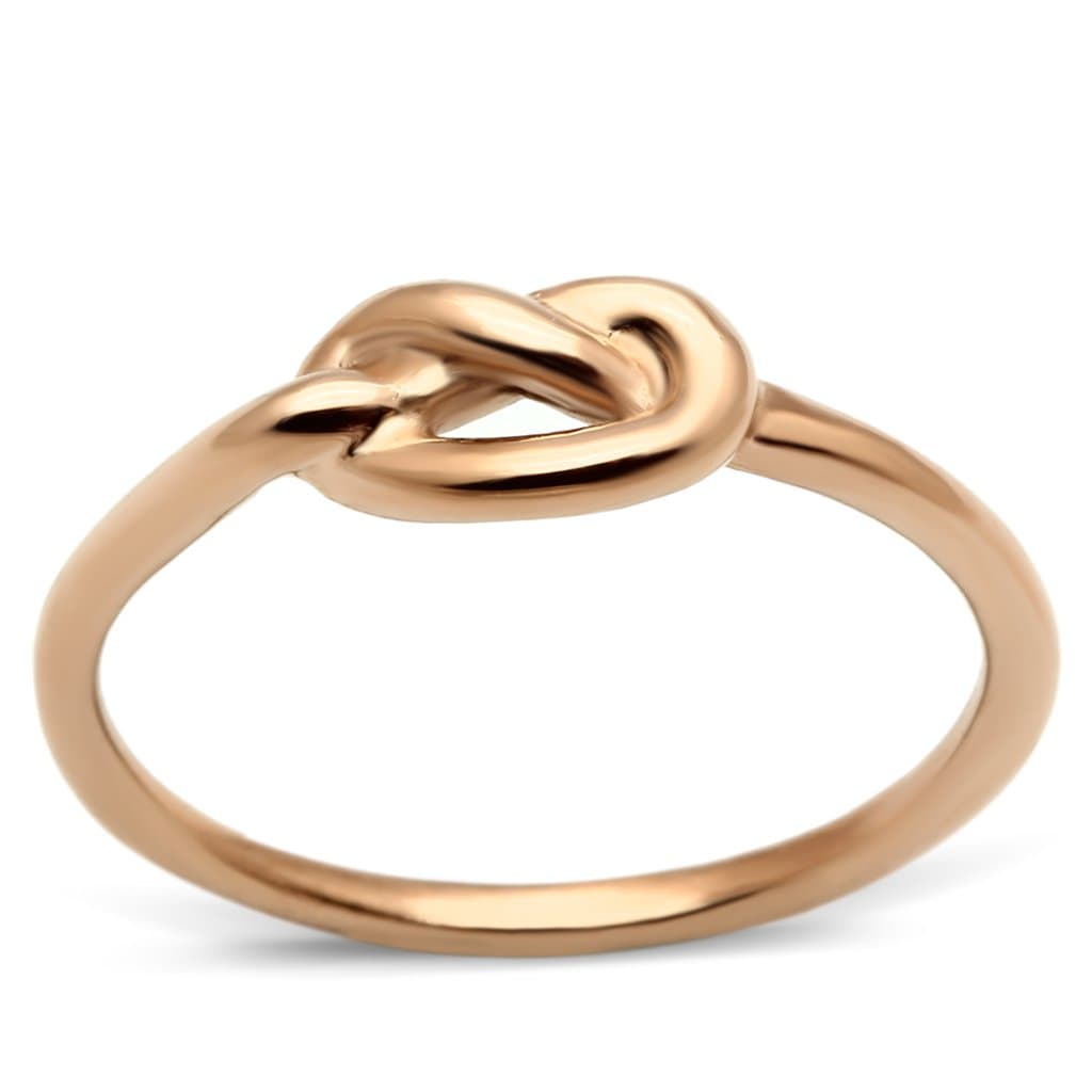 Stainless Steel Rose Gold IP Love Knot Polished Ring