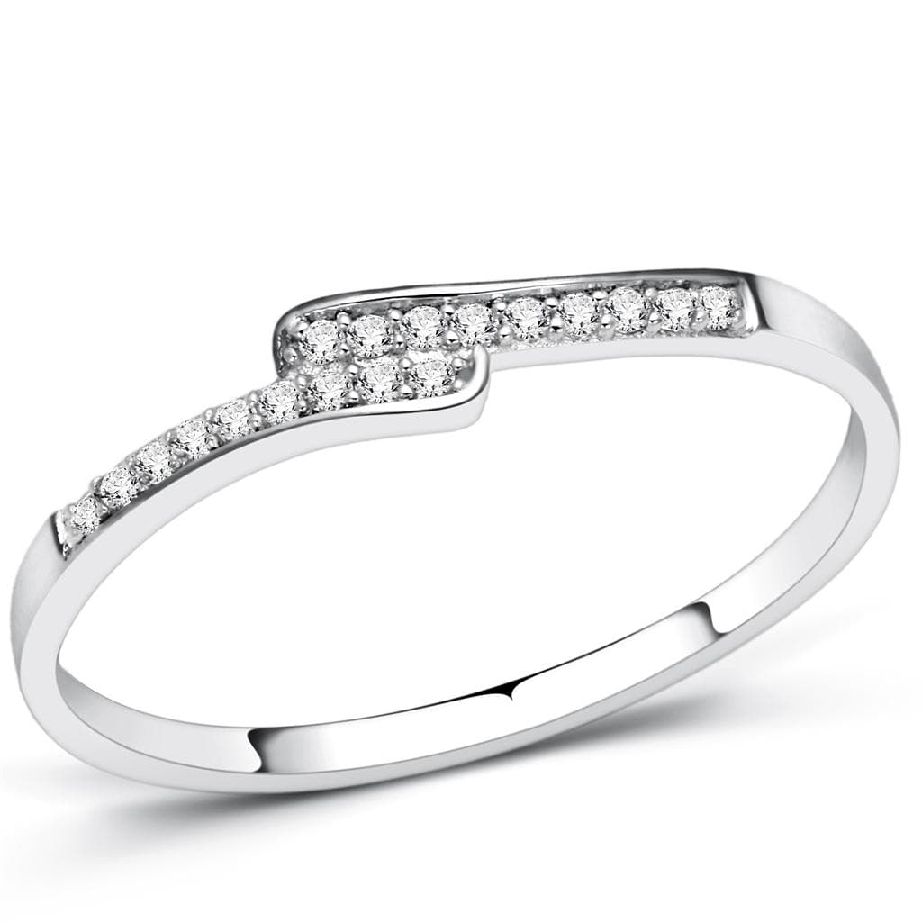 Sterling Silver CZ Round Solitaire Cathedral Thin Ring