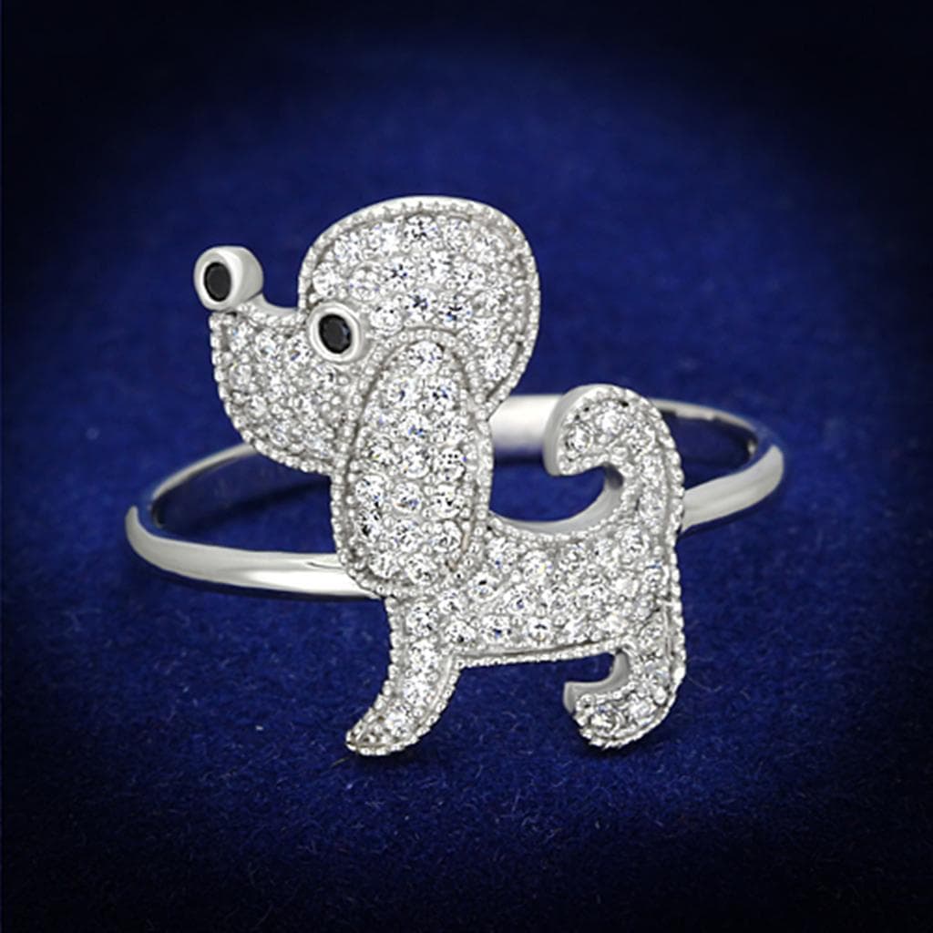 Sterling Silver CZ Pave Elephant 3D Ring | The Stainless Jewelry