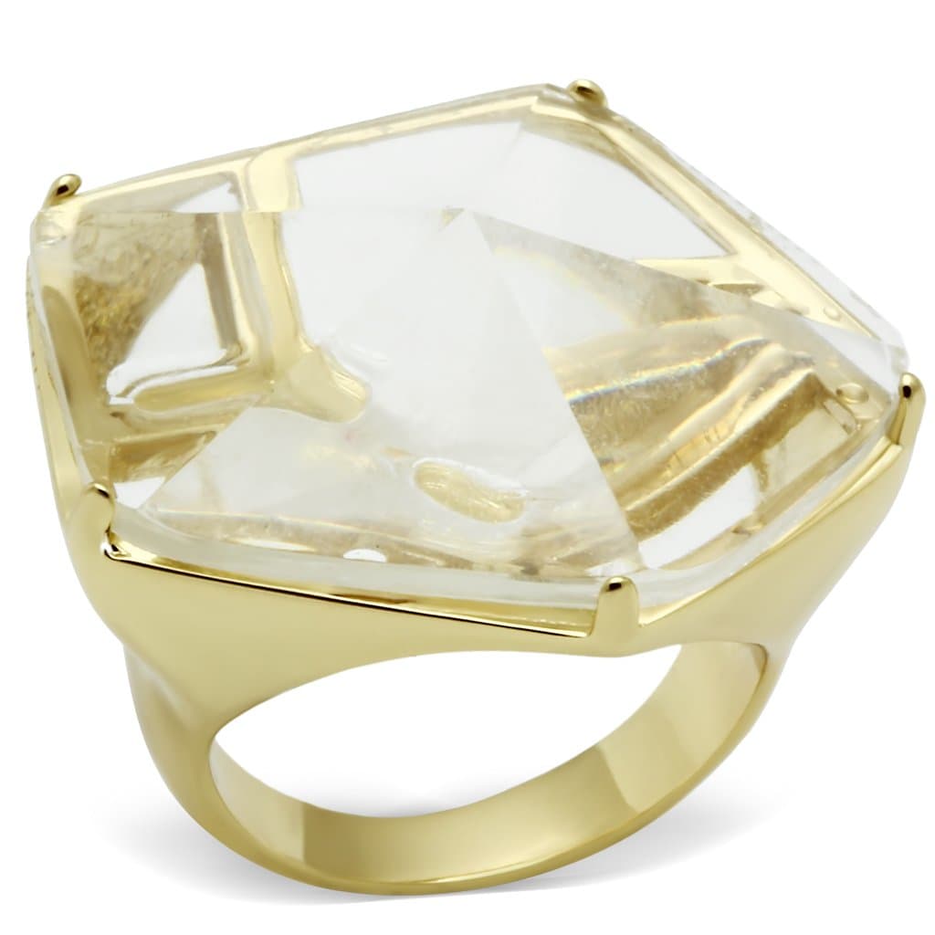Brass Citrine Solitaire Ring | The Stainless Jewelry