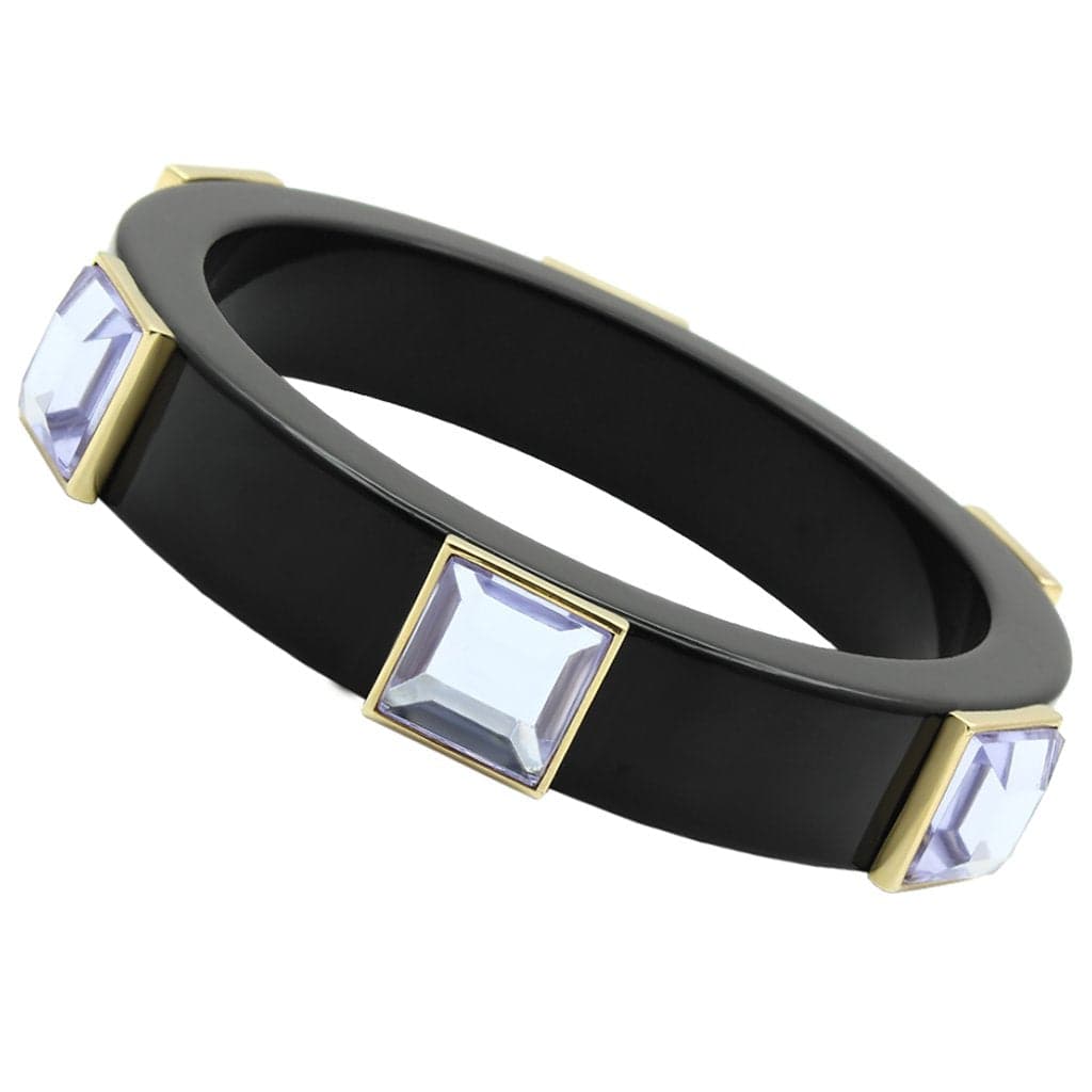 Brass Black Geometric Band Bangle | The Stainless Jewelry