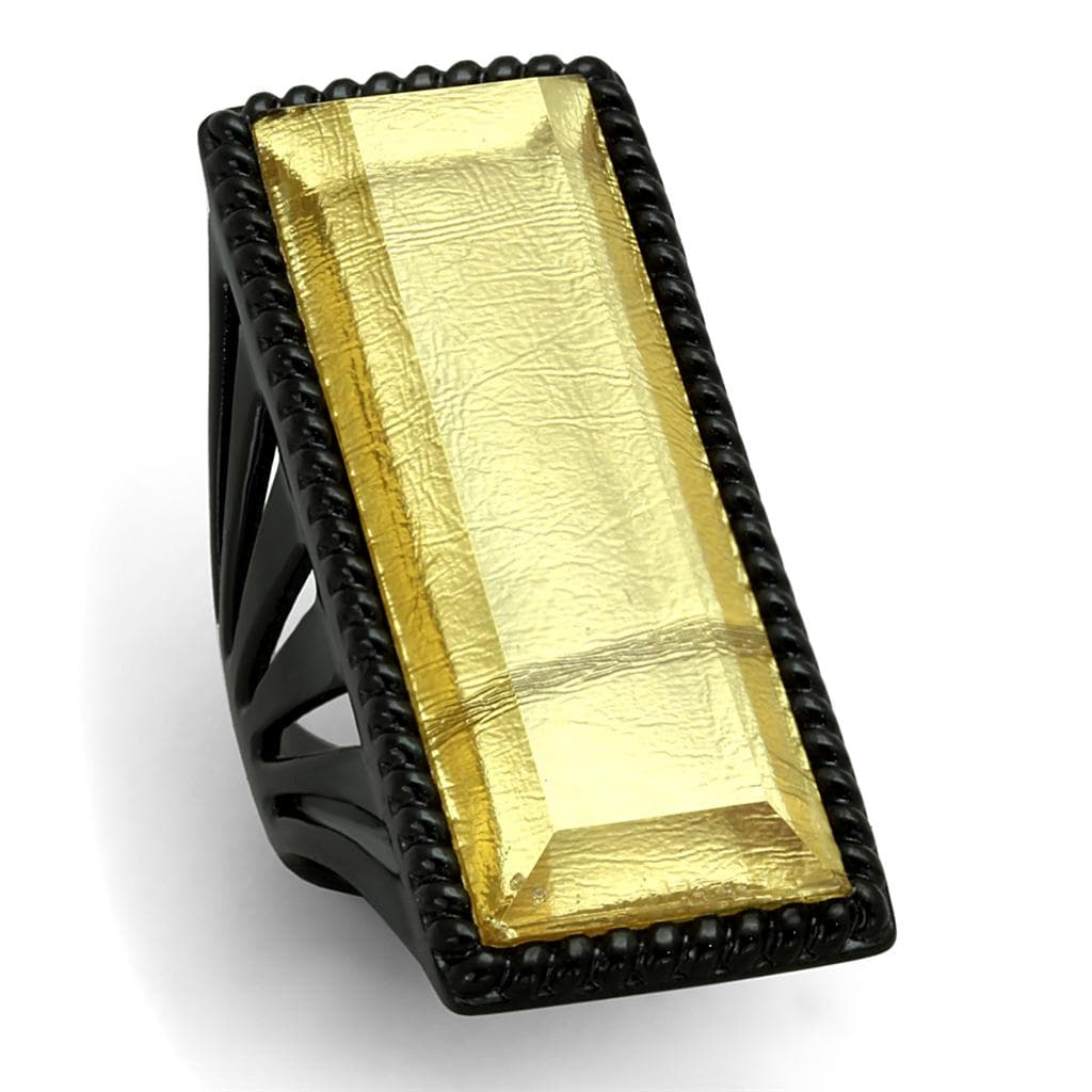 Stainless Steel Citrine Rectangle Ring | The Stainless Jewelry
